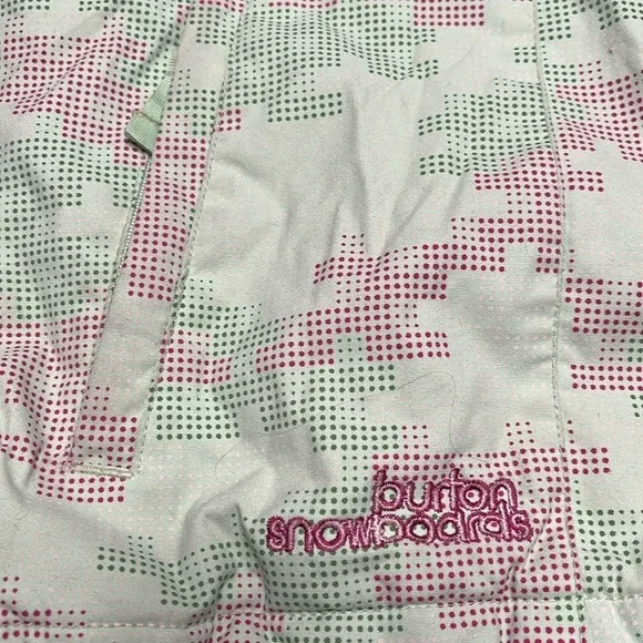 Burton Wanderlust Ski Snowboard Jacket Girls XL Lt. Green Geo Hooded Pink Parka - Picture 7 of 16